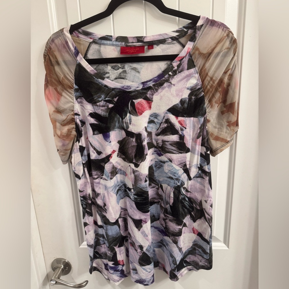 Jennifer Lopez XL Multicolor Short Sleeve Top